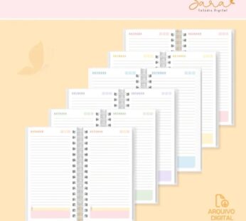 Agenda não datada Slim (2 em 1) – 6 cores
