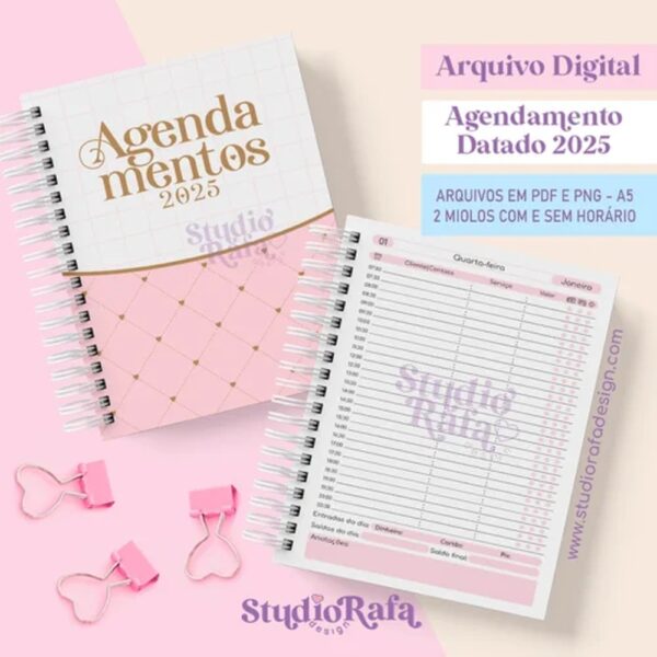 Agendamento Datado 2025 Rosa (arquivo digital)