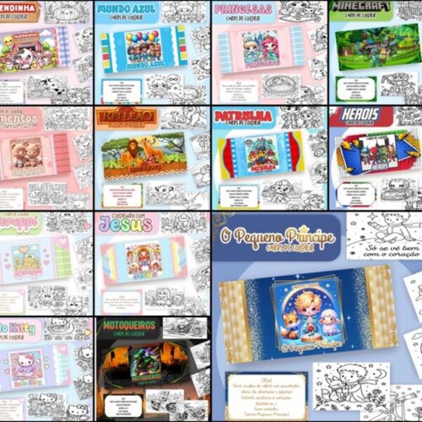 Big Cards de Colorir 100 temas – Arquivo Digital