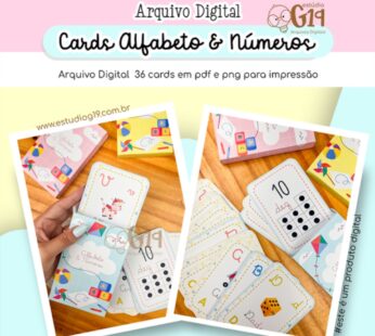 Cards com caixa – Alfabeto & Números