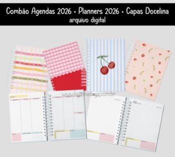 Combão Agendas 2026 + Planners + Capas Docelina