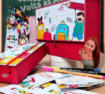 Combo Volta às Aulas (Etiquetas, Maleta, Estojo, Jogos) Moldes + Passo a Passo 2024