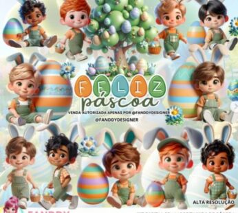 Kit Digital 3D Páscoa Mascotinhos