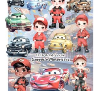 Kit Digital CARROS DISNEY AQUARELA