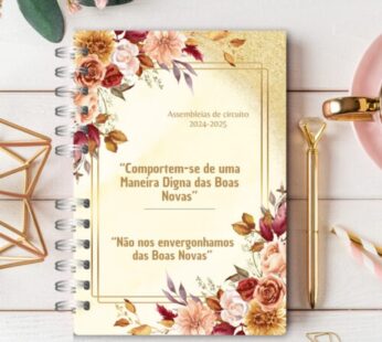 Kit Digital Caderno Assembleia de Circuito 2024-2025 (Modelo Floral 2) Sem Temas