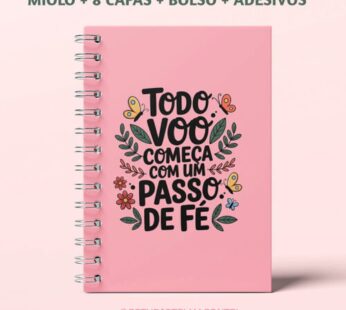 Kit Digital Caderno de Anotações – Borboletas e frases – A5 – WIRE-O/ESPIRAL