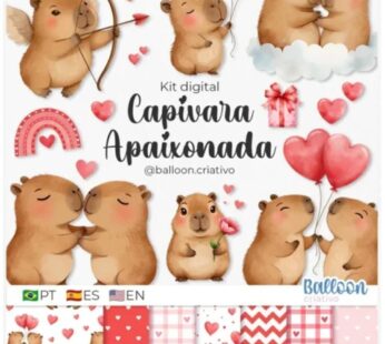 Kit Digital Capivara Apaixonada