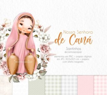 Kit Digital Ilustrações Nossa Senhora de Caná (Santinhos) | Carinas Paper