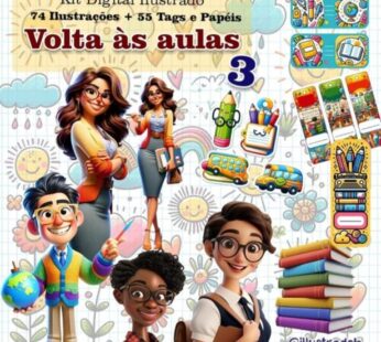 Kit Digital Ilustrado Volta as Aulas 3