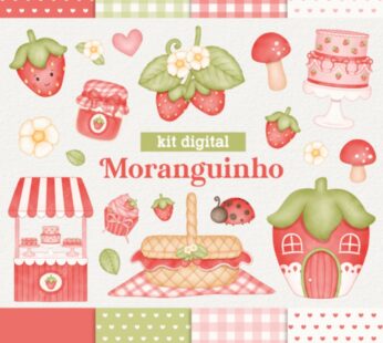 Kit Digital Moranguinho – Cliparts em aquarela