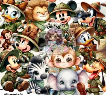 Kit Digital – Turma do Mickey no Safari Aquarela