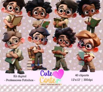 Kit Digital (apenas cliparts) – Professores Fofinhos (40 Cliparts)