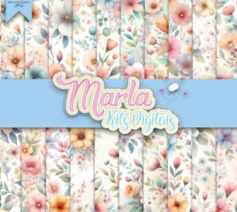 Kit Paisagem Floral Pastel 01