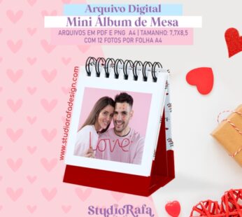 Mini Álbum de Mesa – Dia dos Namorados (arquivo digital)