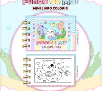Mini livrinho de Colorir – FUNDO DO MAR MENINA