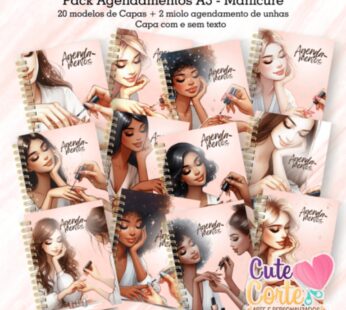 Pack Agendamentos Manicure – A5- Datado e Permanente