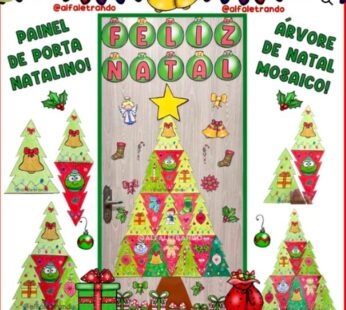 Painel com “Árvore de Natal Mosaico”