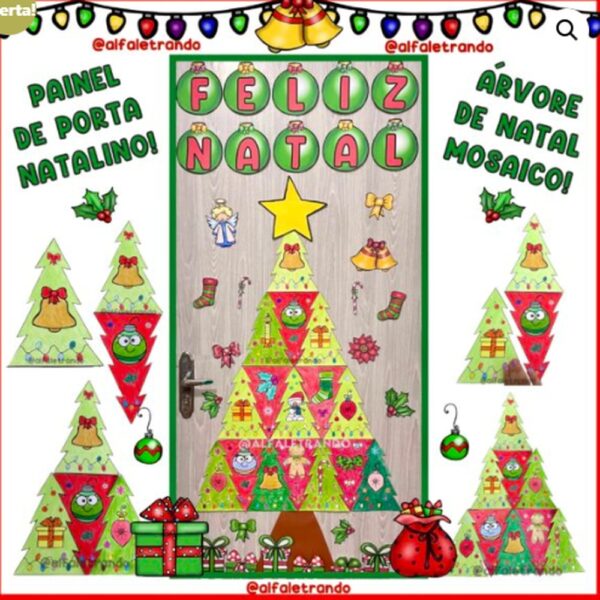 Painel com “Árvore de Natal Mosaico”