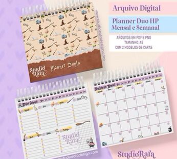 Planner Duo Harry Potter – Mensal e Semanal Permanente A5 (arquivo digital)
