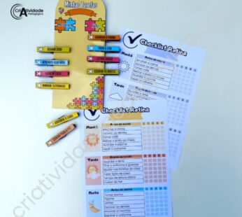 Quadro de tarefas e checklist de rotina