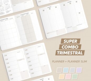 Super Combo Planner Trimestral + Trimestral Slim 2025 – Brochura