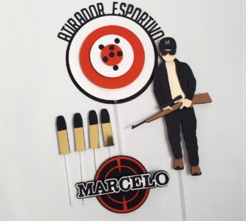 Topo de bolo 01 – Atirador Esportivo a