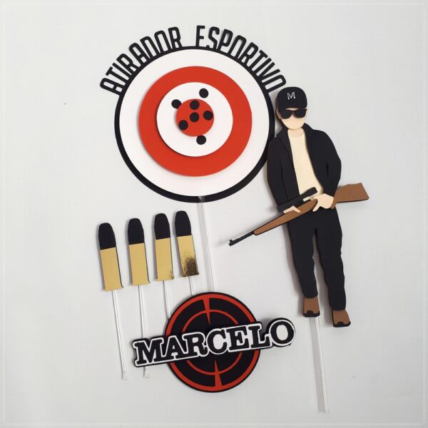 Topo de bolo 01 - Atirador Esportivo a