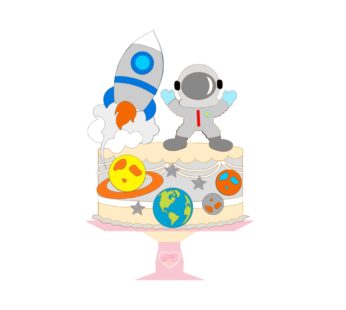 Topo de bolo 27 – Astronautas a
