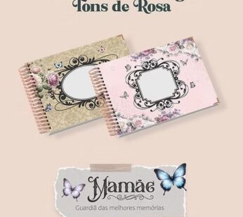Álbum Vintage Tons de Rosa wire-o