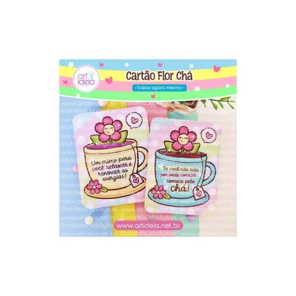 Cartão Flor Chá