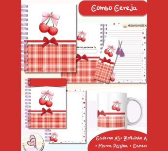 Combo Cadernos Cereja