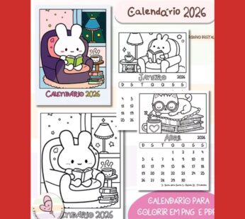 Calendário para Colorir 2026
